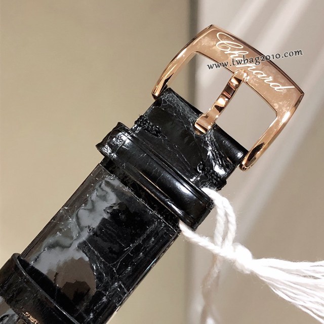 蕭邦情人限量版-躍動的心石英鱷魚皮女士腕表 蕭邦快樂鑽系列女表  gjs2236
